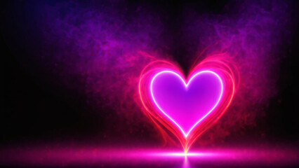 neon heart, background, valentine