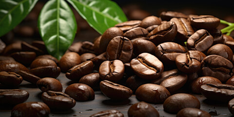 Fototapeta premium Freshly roasted organic coffee beans
