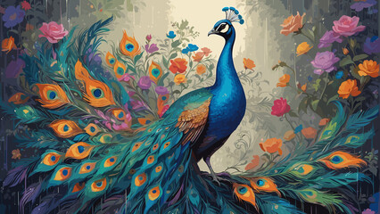 Fototapeta premium peacock feather background