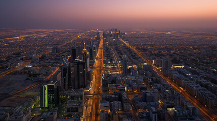 Riyadh city, Saudi arbia Riyadh, landscape view city view. Generative Ai
