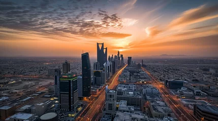 Foto auf Acrylglas Riyadh city, Saudi arbia Riyadh, landscape view city view. Generative Ai © Witri