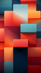 Square shapes composition geometric abstract background. 3D shadow effects and fluid gradients. Generate AI