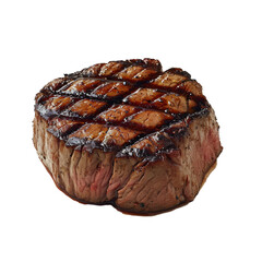 grilled filet steak isolated on transparent background
