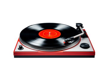 Modern Vinyl Player on Transparent Background