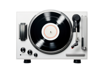 Retro Vinyl Player Isolated on Transparent Background