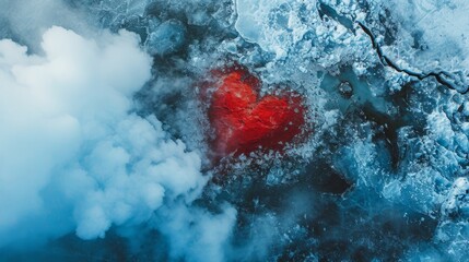 Red Heart Surrounded by Ice, A Symbol