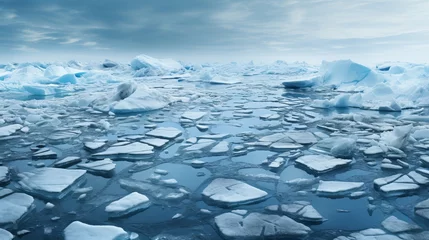  Melting ice sheets in arctic ocean, global warming and climate change ecology concept © Eva