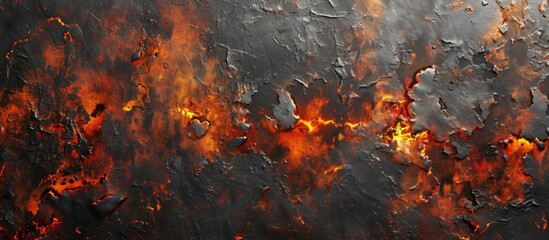 Metal surface background with scorching paint blistering.