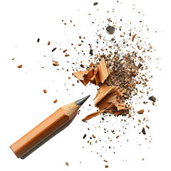 Sharpened Pencil with Shavings PNG Transparent Background - obrazy, fototapety, plakaty