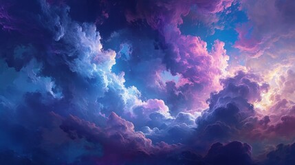 Fototapeta na wymiar Vibrant Sky With Abundant Clouds Painting a