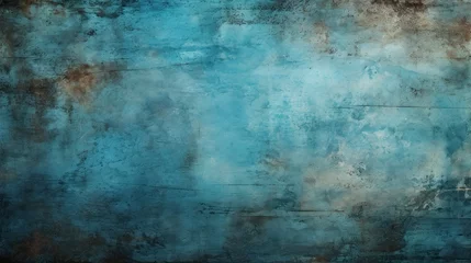 Deurstickers Abstract background rude grunge blue texture, distressed, aged concrete wall © Balica