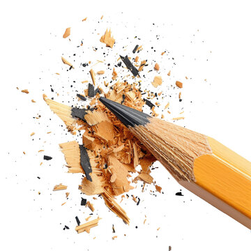 Sharpened Pencil with Shavings PNG Transparent Background