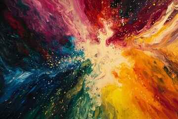 Color explosion - Abstract oil painting -
