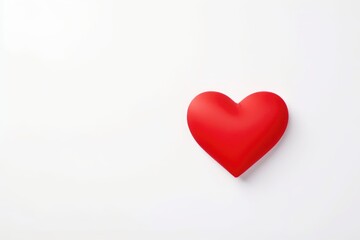 Red heart on white background