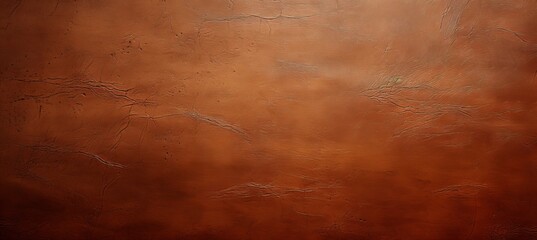 Detailed close up of textured brown leather background with captioned design element