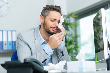 desperate office worker crying