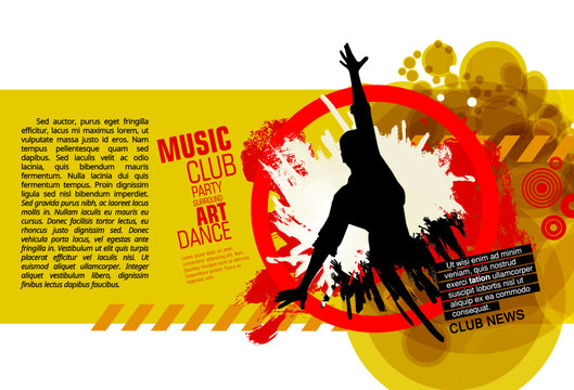 Party background with dancing people - vector illustration
