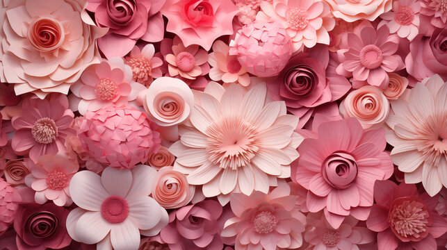 Backdrop with pink flowers