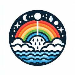 Rainbow vector design,colorful symbol AI generated 