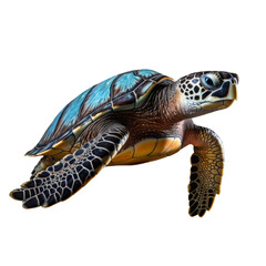 Obraz premium Full Body Sea Turtle Illustration on Transparent Background - High-Quality PNG