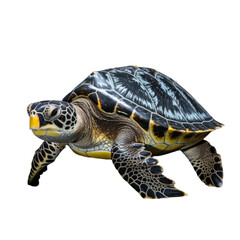 Full Body Sea Turtle Isolated on Transparent Background - High Resolution Image