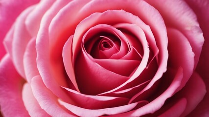 Mother's Day or valentine romantic concept. Top view photo giftbox with ribbon bouquet of roses on pink background with copy space.Ai generative