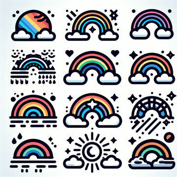 Rainbow vector design,colorful symbol AI generated 