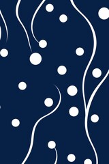 2D pattern white and light navy bubble pattern simple lines
