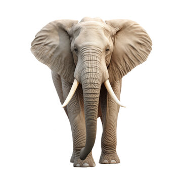 High-Resolution Realistic Elephant Illustration on Transparent Background - Royalty-Free PNG