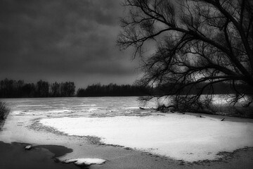 
winter landscape by the river

