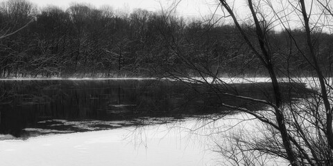 
winter landscape by the river
