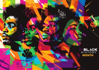 black history month colorful vector illustration with a multicolor background Generative AI