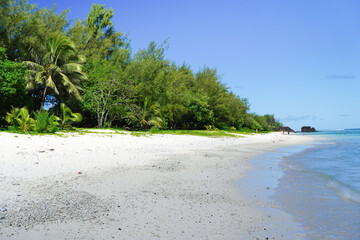 A beautiful white sandy beach on the tropical Pacific island of Rarotonga