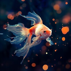 Beautiful small coloured goldfish image Generative AI