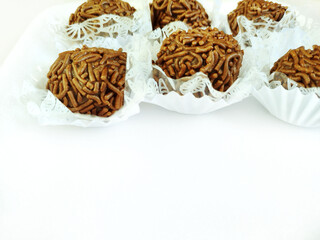 Traditional Brazilian sweet known as brigadeiro or Brazilian truffle. Brazilian party candy