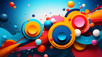 abstract background with circles colorful , Generate AI