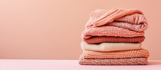 neat pile of warm clothes
