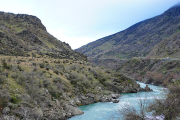 Scenic drive through the Kawarau Gorge near Queenstown