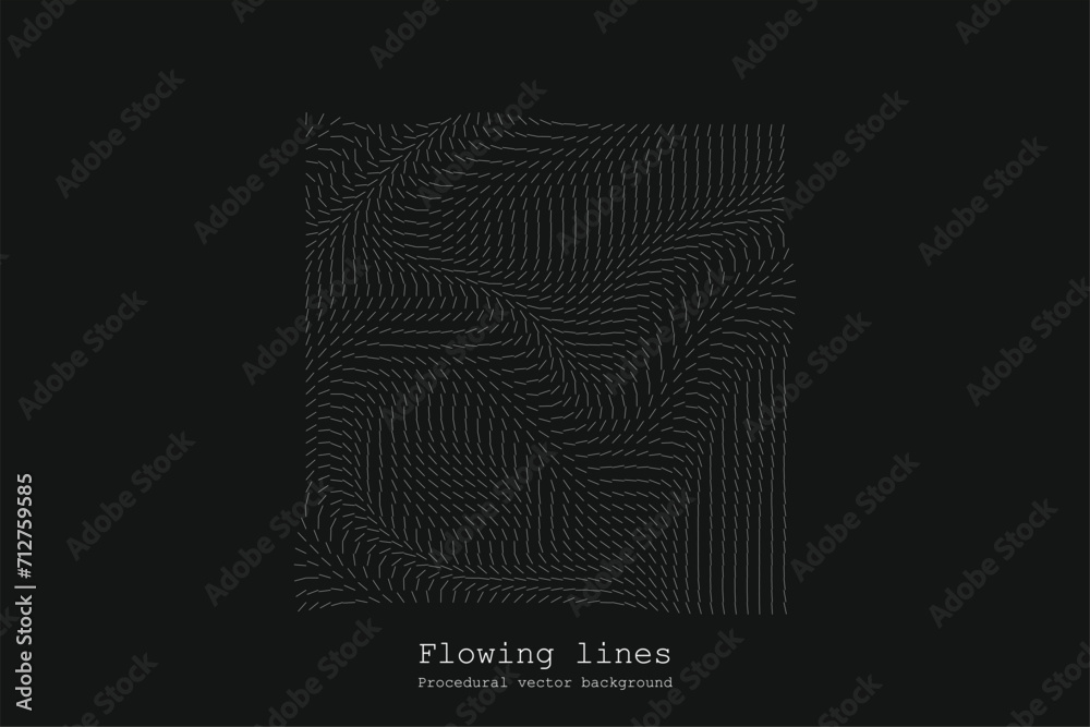 Poster abstract line matrix pattern. noise flow dynamic.