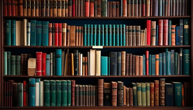 The vibrant world of intellectual knowledge  full frame bookshelves filled with books