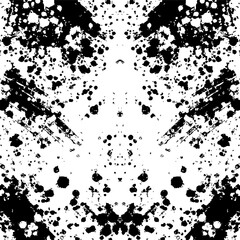 Abstract pattern with grunge brush strokes. Black and white background.