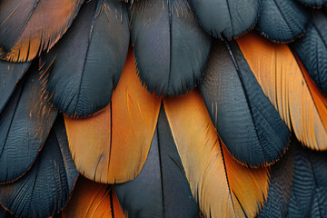Closeup image of feathers in pattern