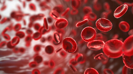 blood cells flowing through vein