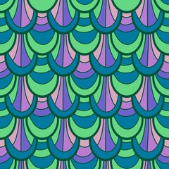 Abstract cartoon doodle seamless mermaid fish scales pattern for wrapping paper and fabrics and linens and kids