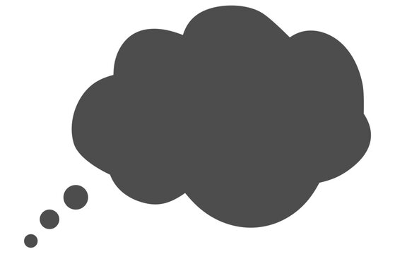 Solid thought cloud icon vector image, solid vector thought bubble