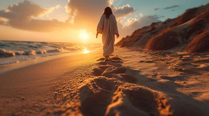 Fotobehang Jesus Christ on the Seashore © Daniel