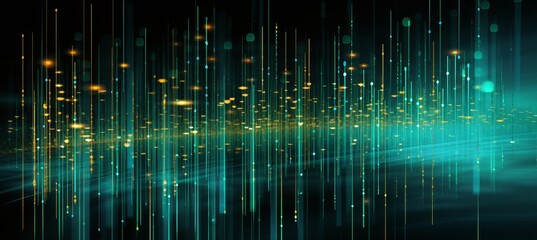 Abstract futuristic digital grid background with matrix of binary code and data streams