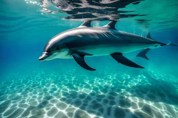 Zelfklevend Fotobehang dolphin in the water © SAJJAD