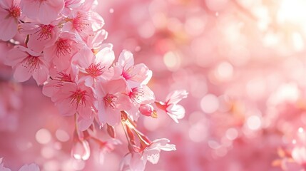 cherry blossoms in full bloom, creating a soft and dreamy atmosphere generative ai