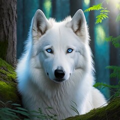 Obraz premium White Wolf of the Forest